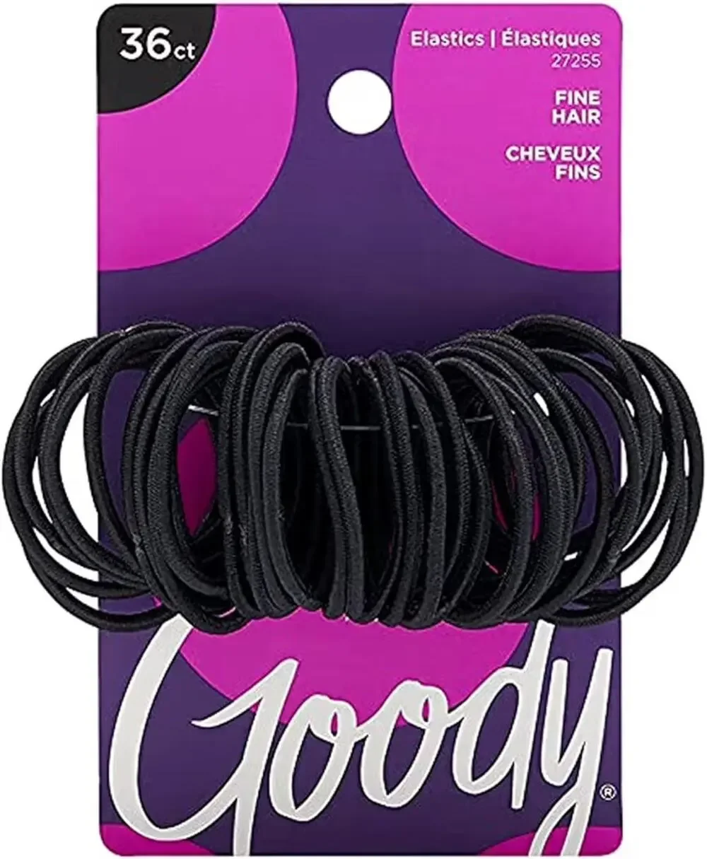 Goody Black Ouchless Hair Elastics 37 Count Ponytail Holders NWT